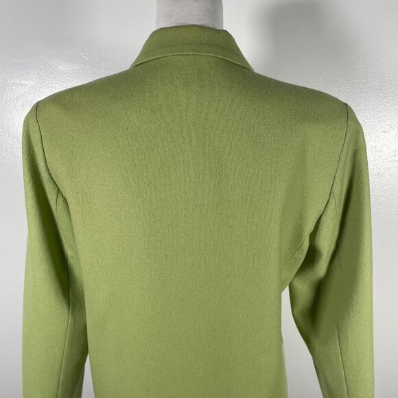 Samantha Taylor Wool Green Collared Button Front Long Sleeve Blazer Jacket 6P - Picture 11 of 16